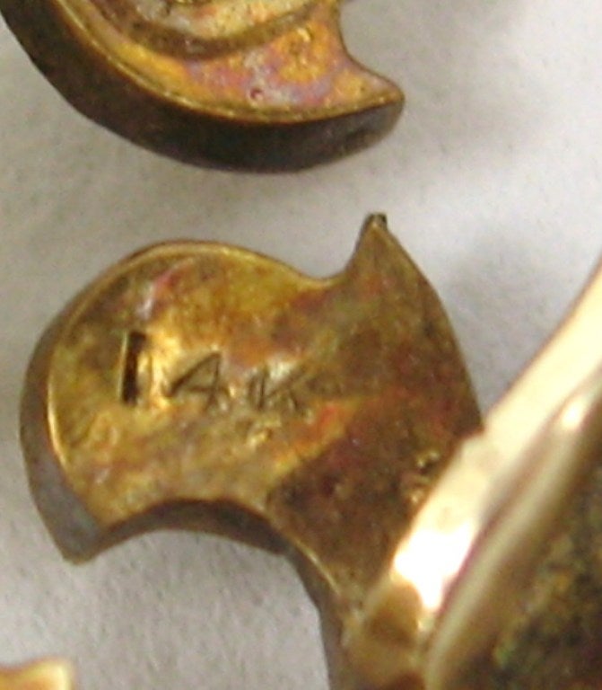 Art Nouveau 14K Gold Lavalier Delicate Seed Pearls 1