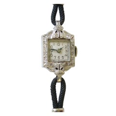 Croton Lady's Platinum and Diamond Wristwatch Watch 8