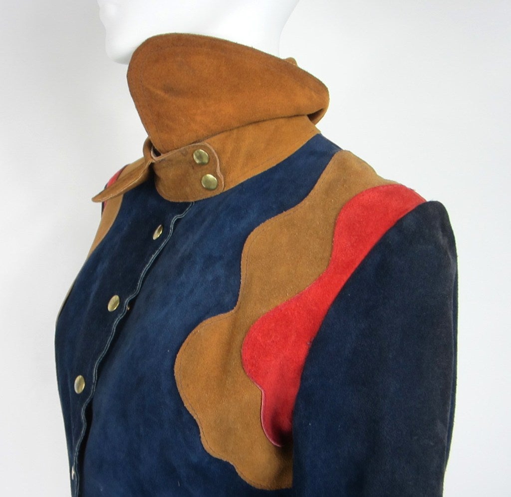 Mod Mod Blue Suede 1960s Jacket In Excellent Condition In Wallkill, NY
