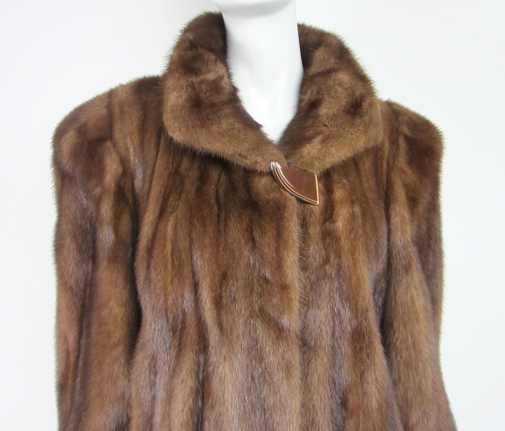 Vintage 1940's-50s Mink Swing COAT XL In Excellent Condition In Wallkill, NY