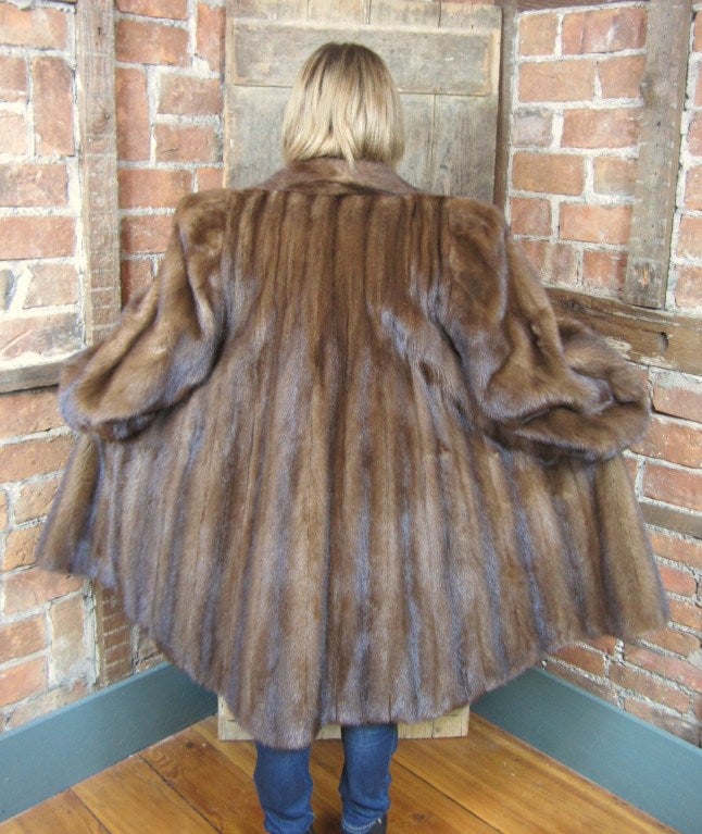 Vintage 1940's-50s Mink Swing COAT XL 3