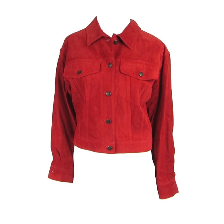 Red Suede Gucci Jacket For Sale at 1stdibs