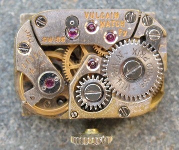 Vulcain Lady's Platinum and Diamond Art Deco Wristwatch Watch 1