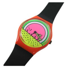 Vintage 1985 Keith Haring Swatch Watch Break Dance