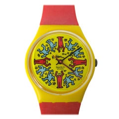 1985 Keith Haring Swatch Watch Modele Avec Personnages GZ100 2