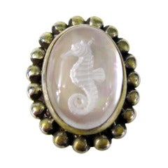 Vintage Stephen Dweck Sea Horse Sterling Silver Ring NEW OlD STOCK 