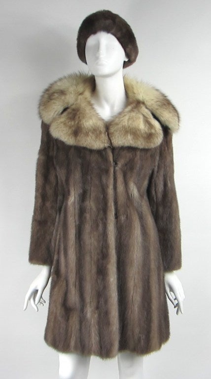 Demi Buff Mink stroller coat Fox collar