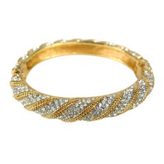 Vintage Ciner Crystal encrusted bangle bracelet- New Old Stock