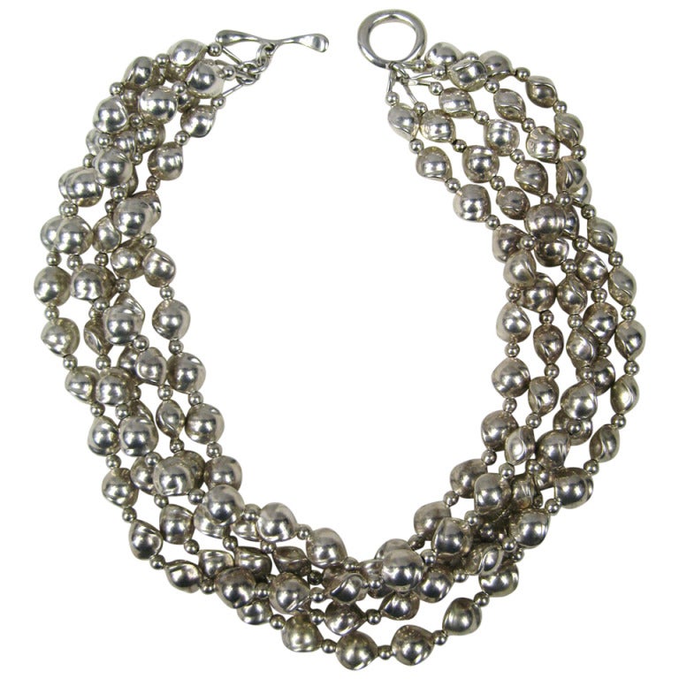 ROBERT LEE MORRIS Sterling Silver 5 Strand Necklace at 1stDibs robert