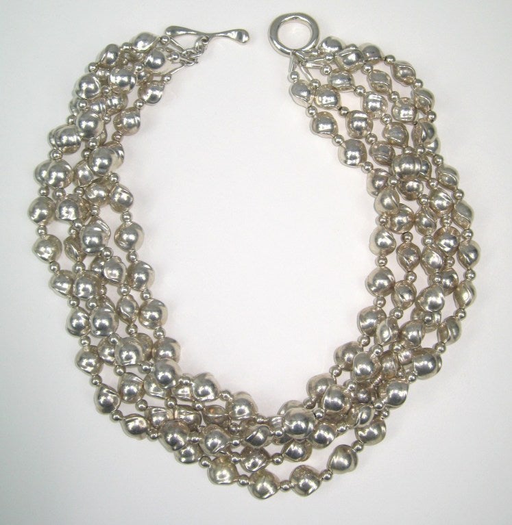 ROBERT LEE MORRIS Sterling Silver 5 Strand Necklace at 1stDibs robert