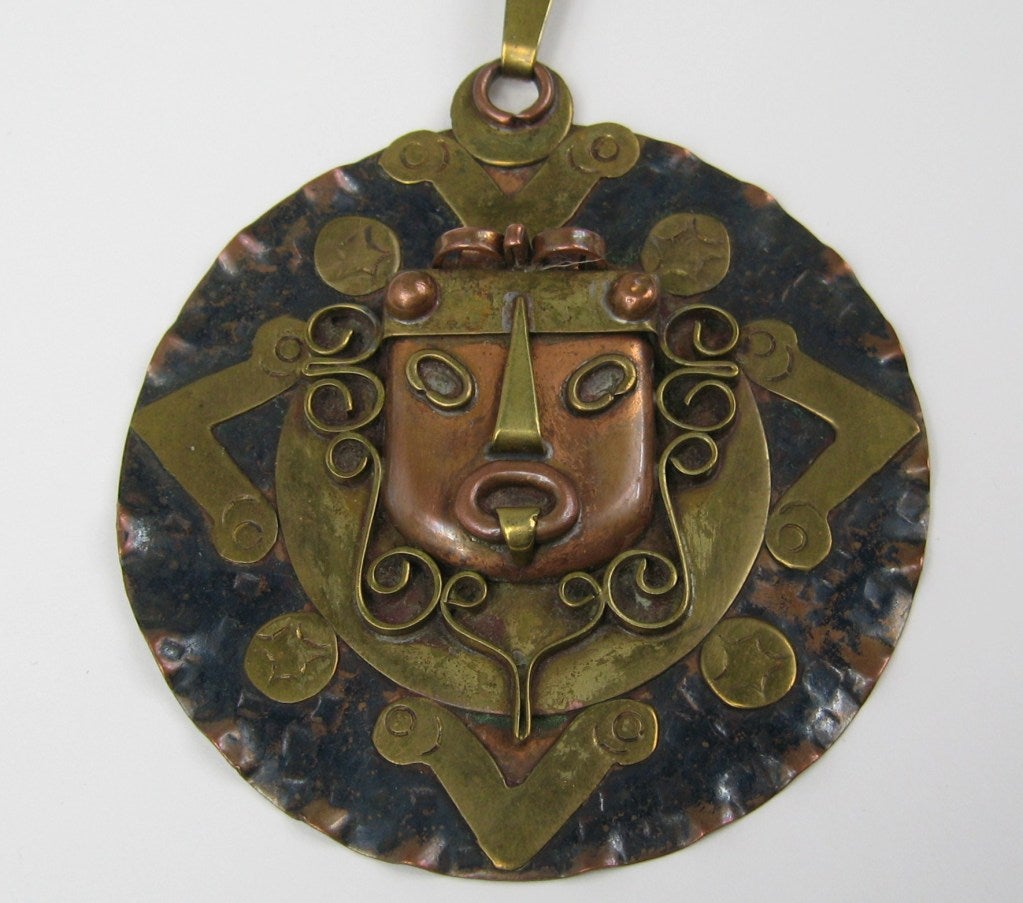 Large 3-D Aztec Tribal Pendant and Chain

Measuring 3