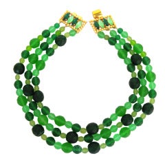 Vintage Dominique Aurientis Muliti Strand Bib Gripoix Glass Necklace 1980's New 4