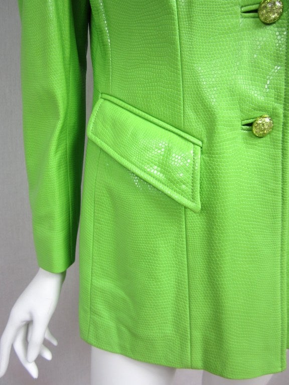 lime green leather jacket