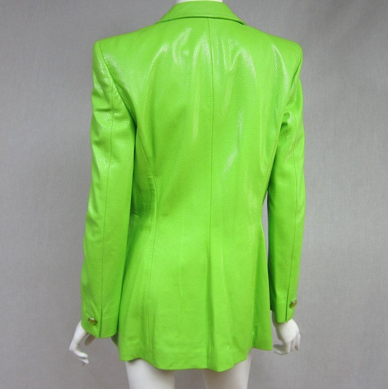 leather green blazer