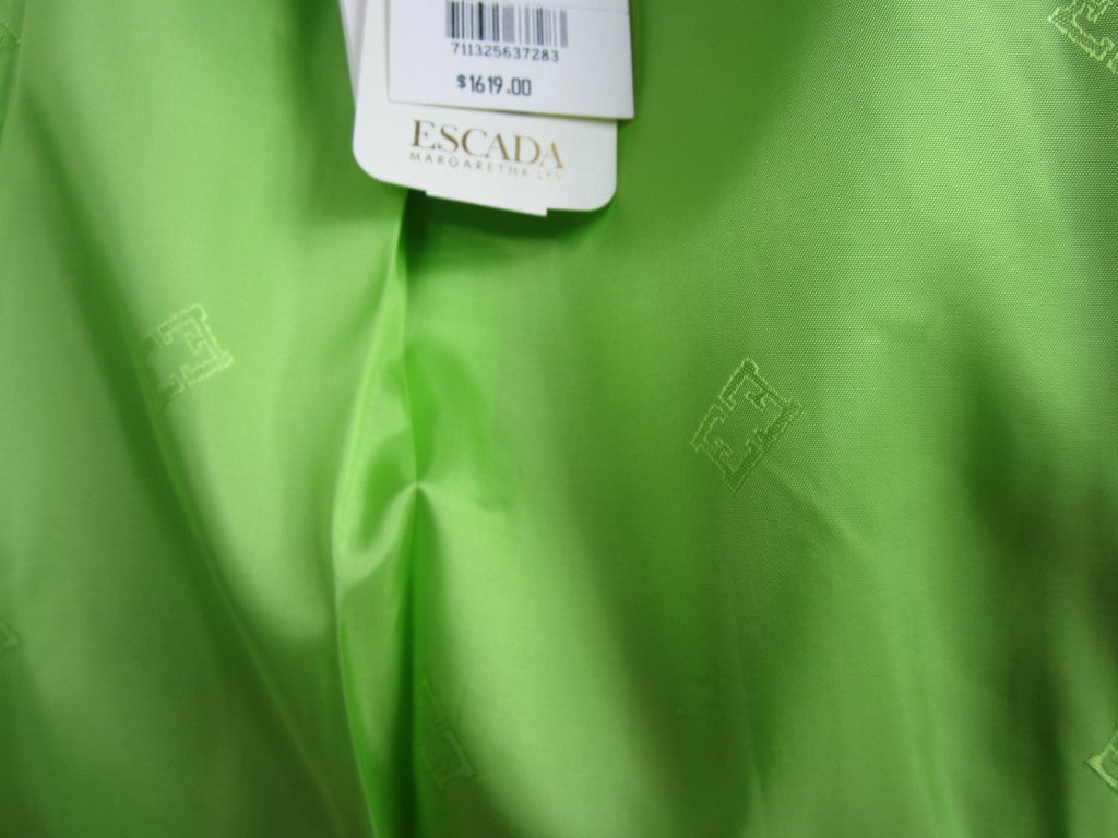 Women's ESCADA Neon LIME Green Embossed Repitle Leather Blazer Jacket