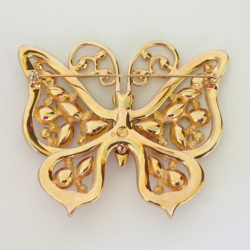 swarovski crystal butterfly brooch