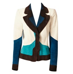 Yves St. Laurent  Color Block Suede Jacket