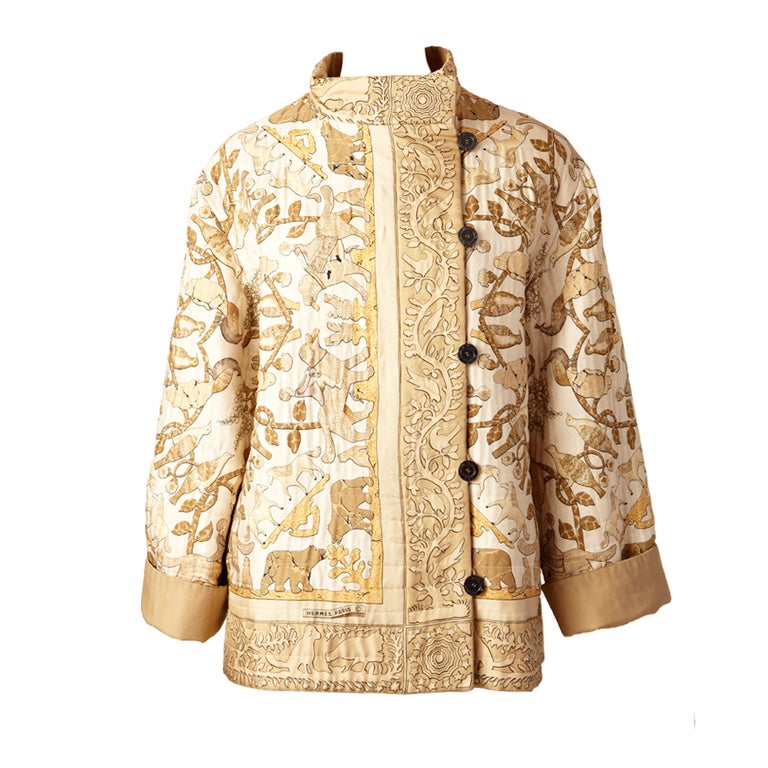 Hermes Silk Quilted Reversible jacket at 1stdibs