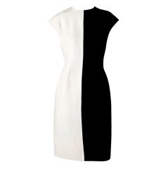 Geoffrey Beene Silk Crepe Black and White Dress