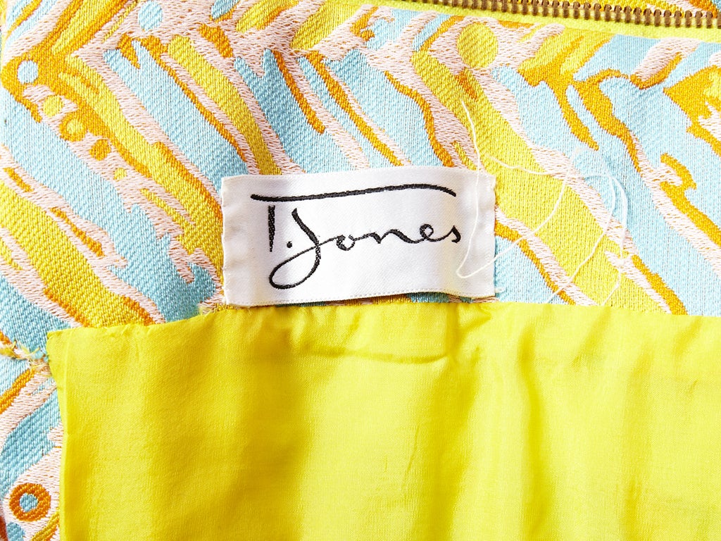 Women's T. Jones Graphic Pattern Dress and Jacket 1960's