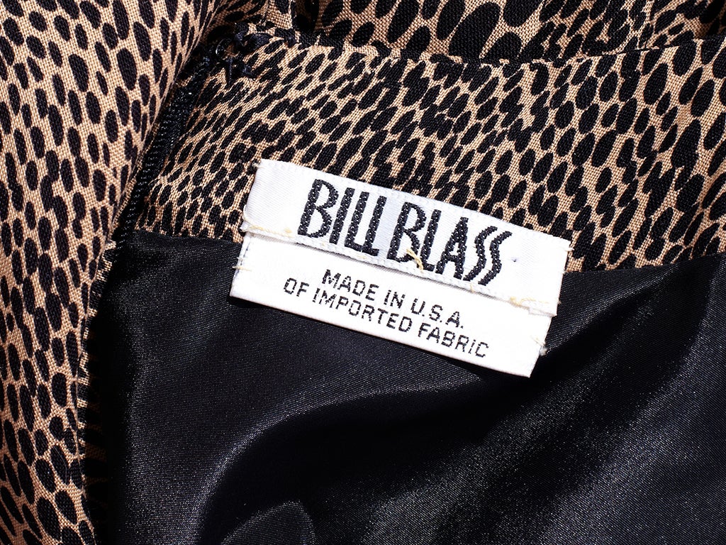 Bill Blass Leopard Print Day Dress In Excellent Condition In New York, NY