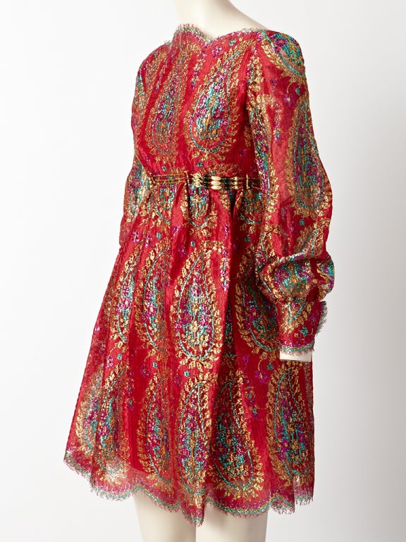 Women's Bill Blass for Maurice Rentner lace and Lurex Dress