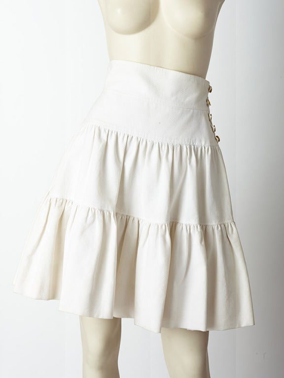 Chanel, cotton pique, dropped waist, tiered skirt with 