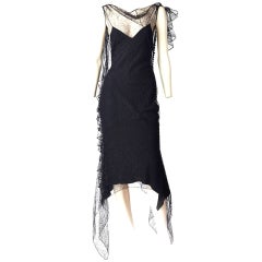 John Galliano Chantilly Lace Evening Dress