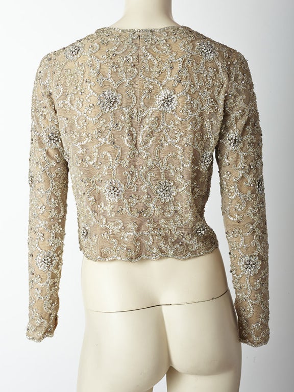 MW Moss Lessage Embroidered On Tulle Jacket at 1stDibs