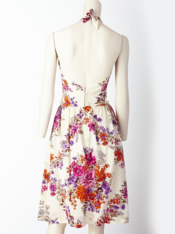 Givenchy Floral Print Halter Dress 1