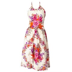 Vintage Givenchy Floral Print Halter Dress