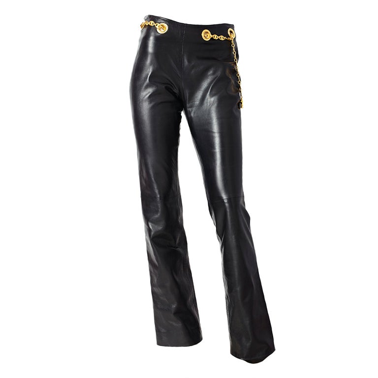 Celine Leather Pants at 1stdibs