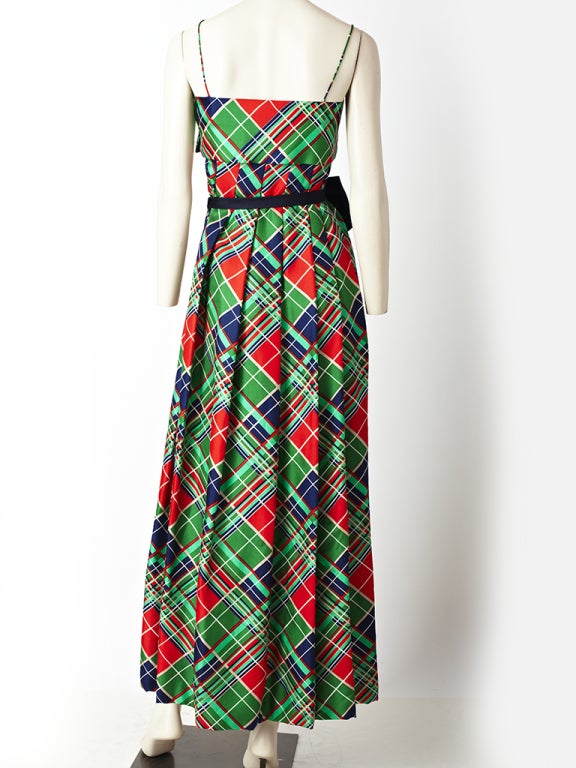 Pauline Trigere Plaid Gown In Excellent Condition In New York, NY