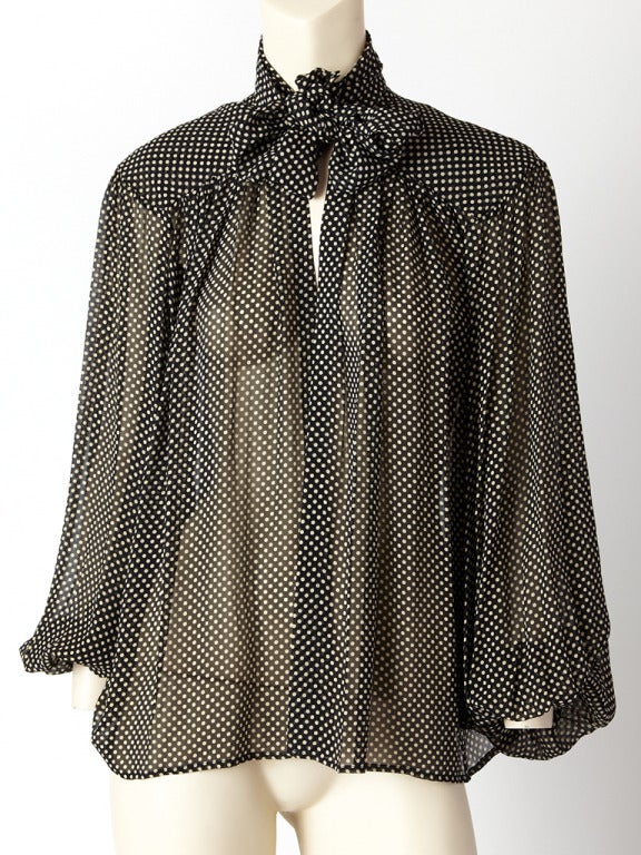 YSL Polka Dot Chiffon Blouse