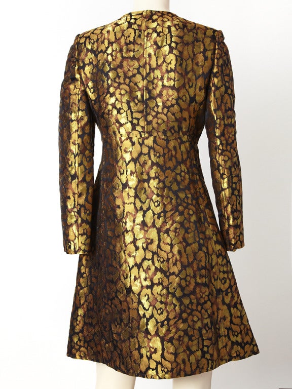 Valentino Gold Brocade Leopard Print Wrap Dress at 1stDibs