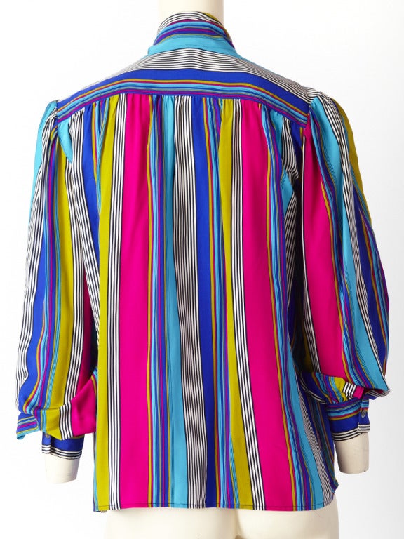 Women's YSL Colorful Stripe Blouse