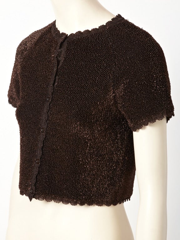 Alaia Raffia Cropped Cardigan In Excellent Condition In New York, NY