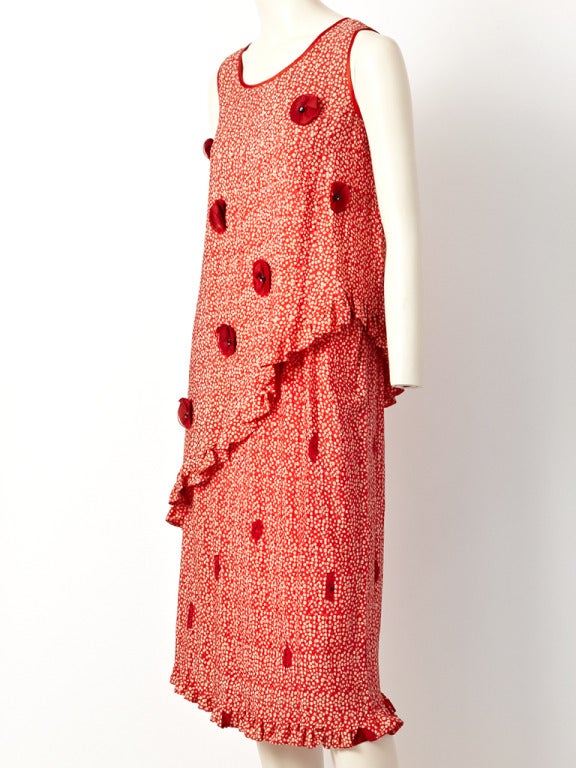 Geoffrey Beene Appliqued Poppy Flower Ensemble