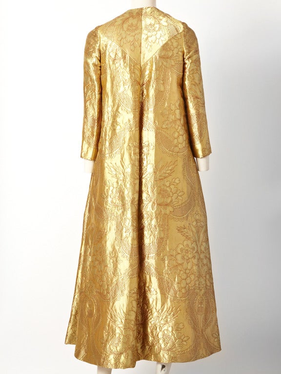 Women's Sarmi Gold Brocade Evening Coat