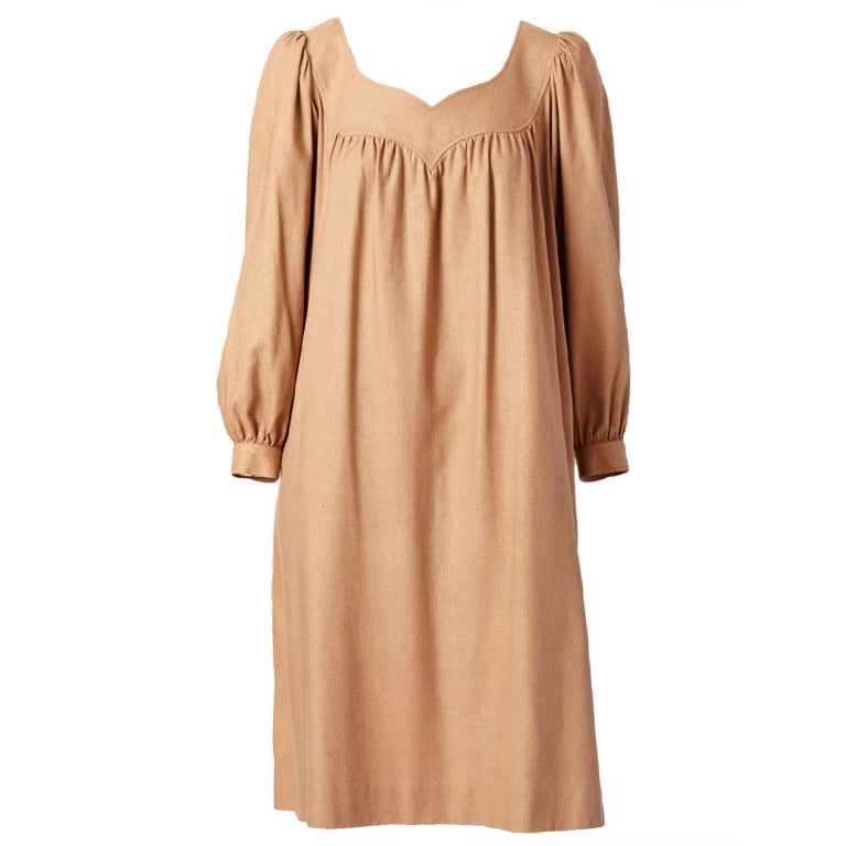 Yves Saint Laurent Raw Silk Smock Dress