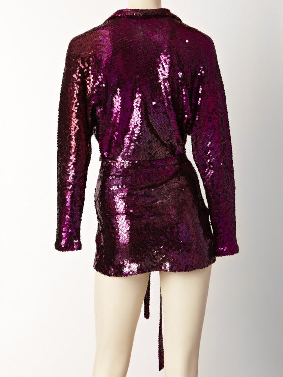 Halston Sequined Tunic In Excellent Condition In New York, NY