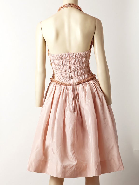 Louis Feraud Taffeta and Beaded Cocktail Dress In Excellent Condition In New York, NY