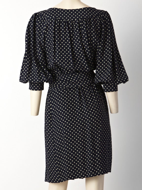 YSL Polka Dot Smock Dress In Excellent Condition In New York, NY