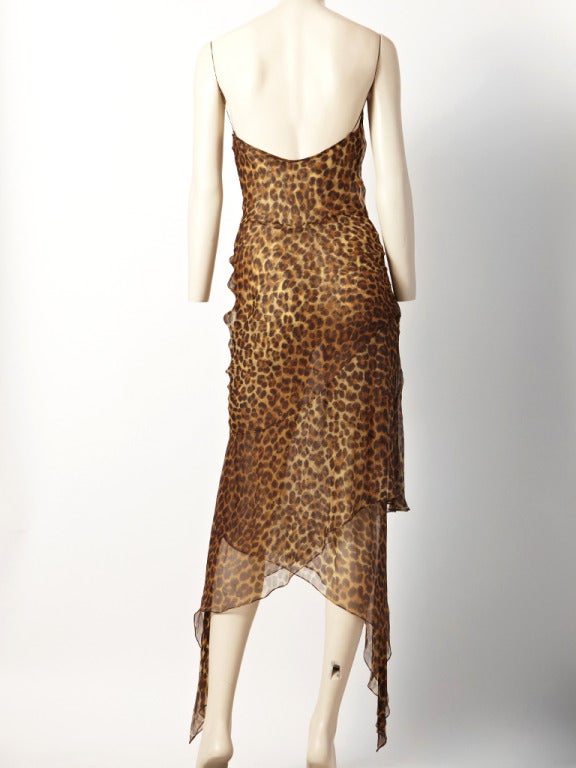 John Galliano for Christian Dior Leopard Print Cocktail Dress In Excellent Condition In New York, NY