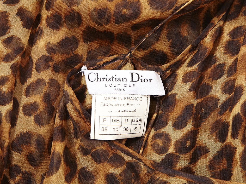 Women's John Galliano for Christian Dior Leopard Print Cocktail Dress