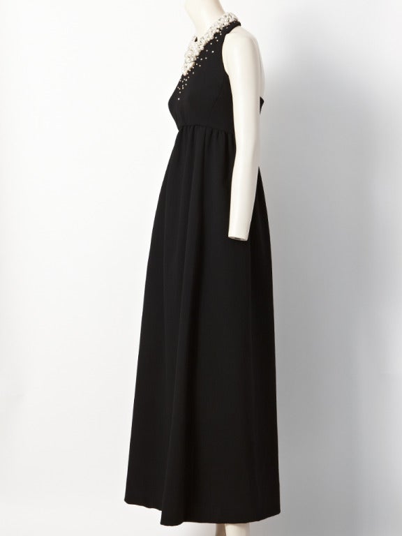 Jeweled Neckline 60's Evening Dress
