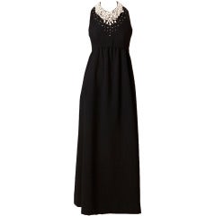 Jeweled Neckline 60's Evening Dress