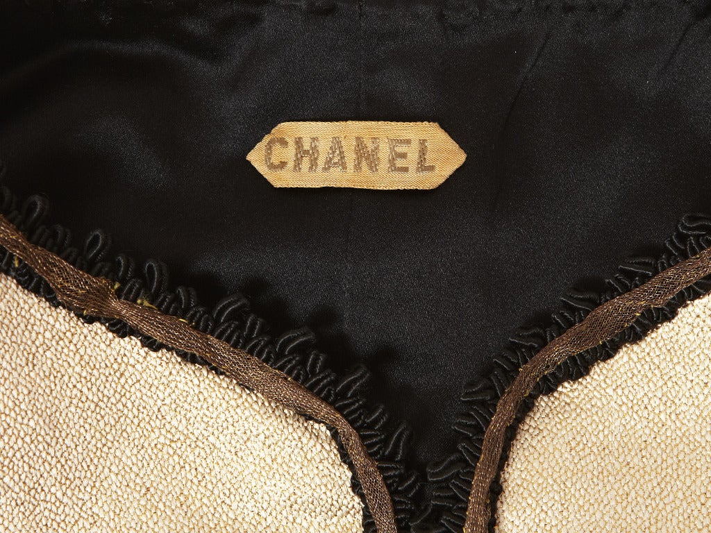 Women's Coco Chanel Haute Couture Gold Lame 3 pc Suit