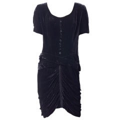 Vintage Chanel Couture Velvet Dress
