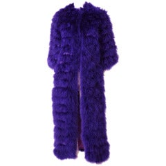 Alfred Bosand Purple  Maribou Evening Coat